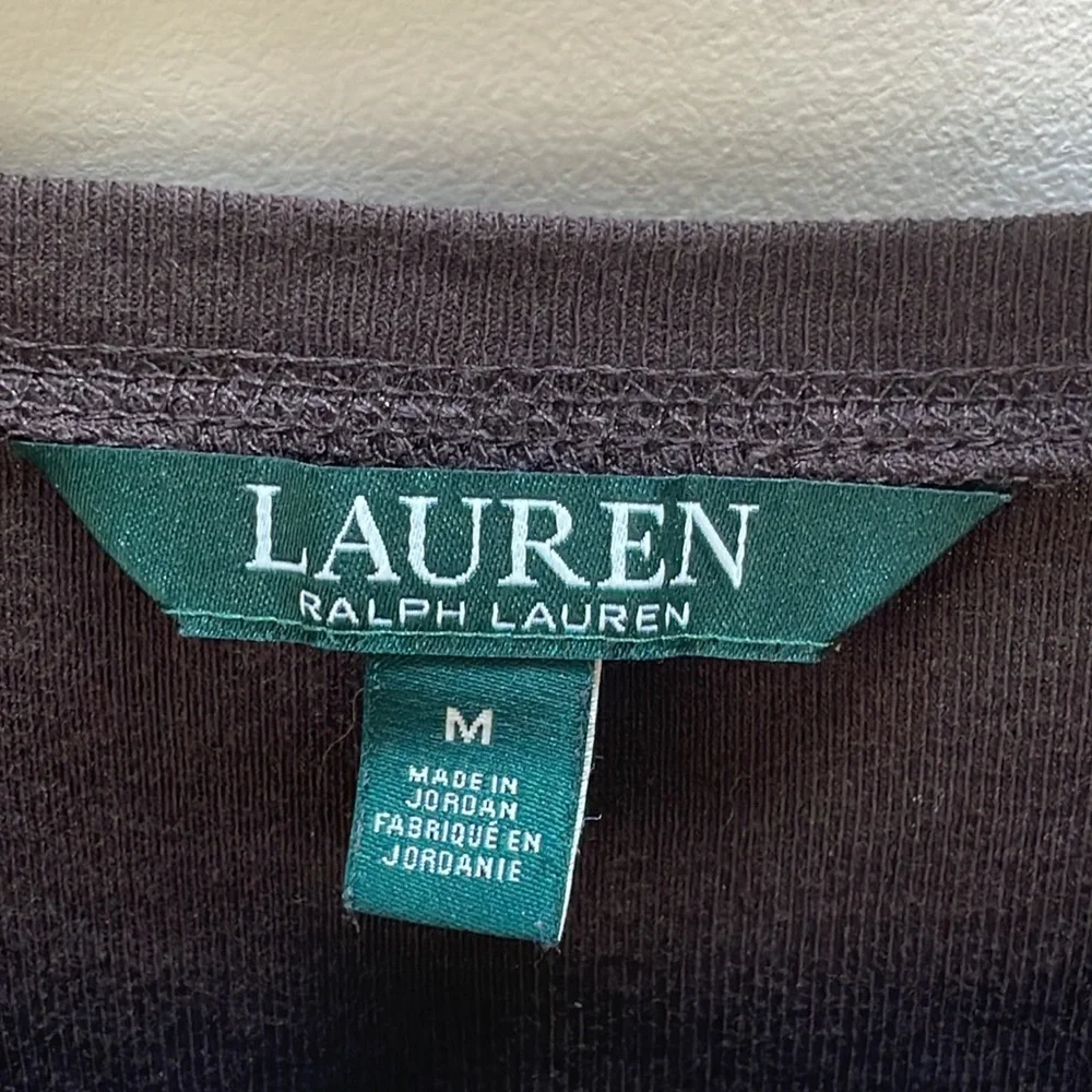 NWOT Lauren Ralph Lauren Neutral Suede Top - Picture 2 of 11